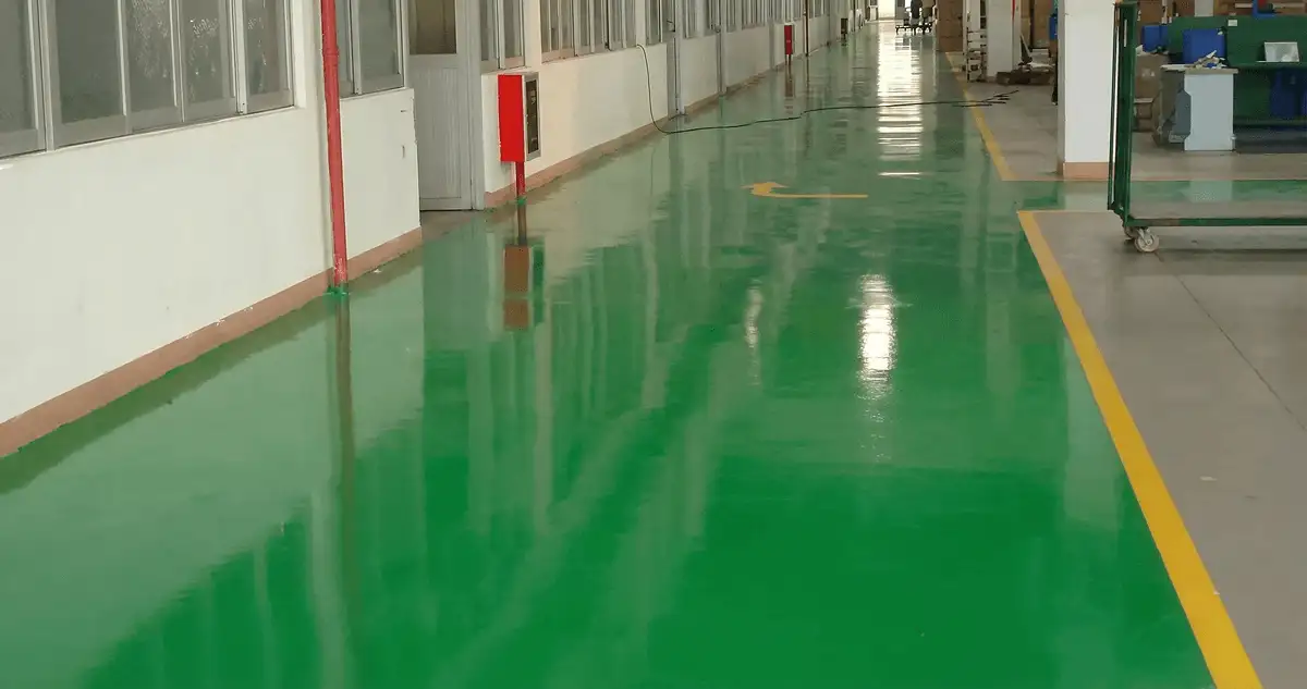 A factory floor professionally covered and marked with epoxy flooring in Cincinnati, OH