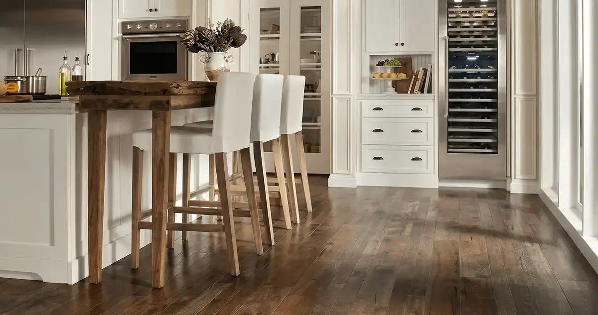 Professionally installed and refinished hardwood flooring in a residential home, showcasing smooth finish and natural wood tones in Cincinnati, OH
