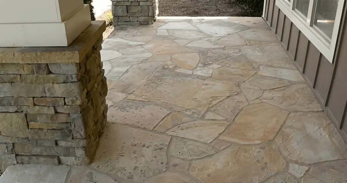House entrance with professionally installed stone flooring in Cincinnati OH