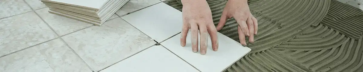 Professional installing white tile floors in Cincinnati, OH